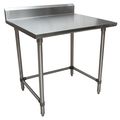 Bk Resources Work Table Open Base 16/304 Stainless Steel, 5" Backsplash 48"Wx30"D CTTR5OB-4830